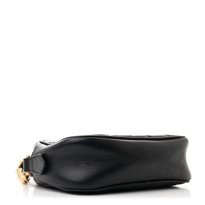 Gucci Calfskin Matelasse Mini GG Marmont Chain Shoulder Bag Black 4 of 10