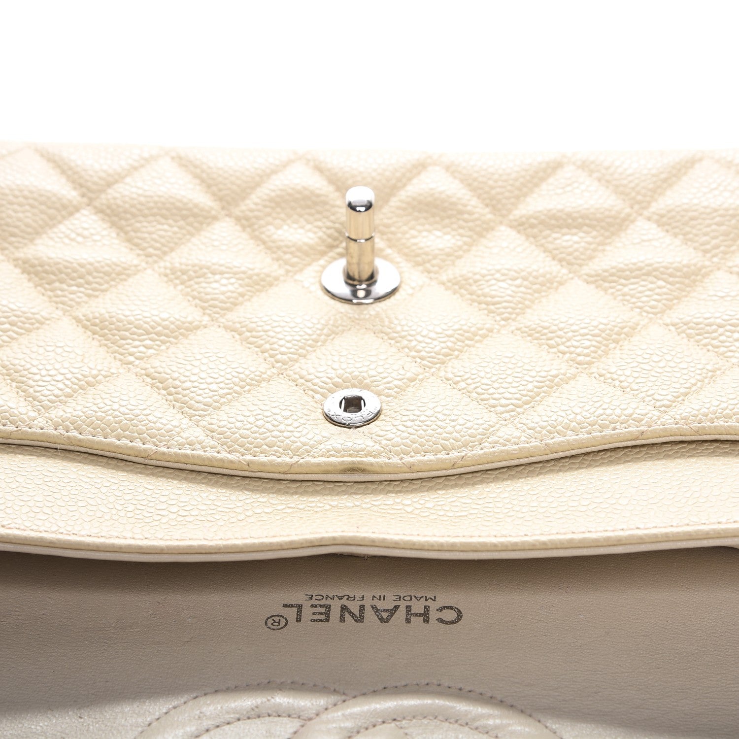 Chanel Caviar Quilted Medium Double Flap Beige Clair 12 of 12