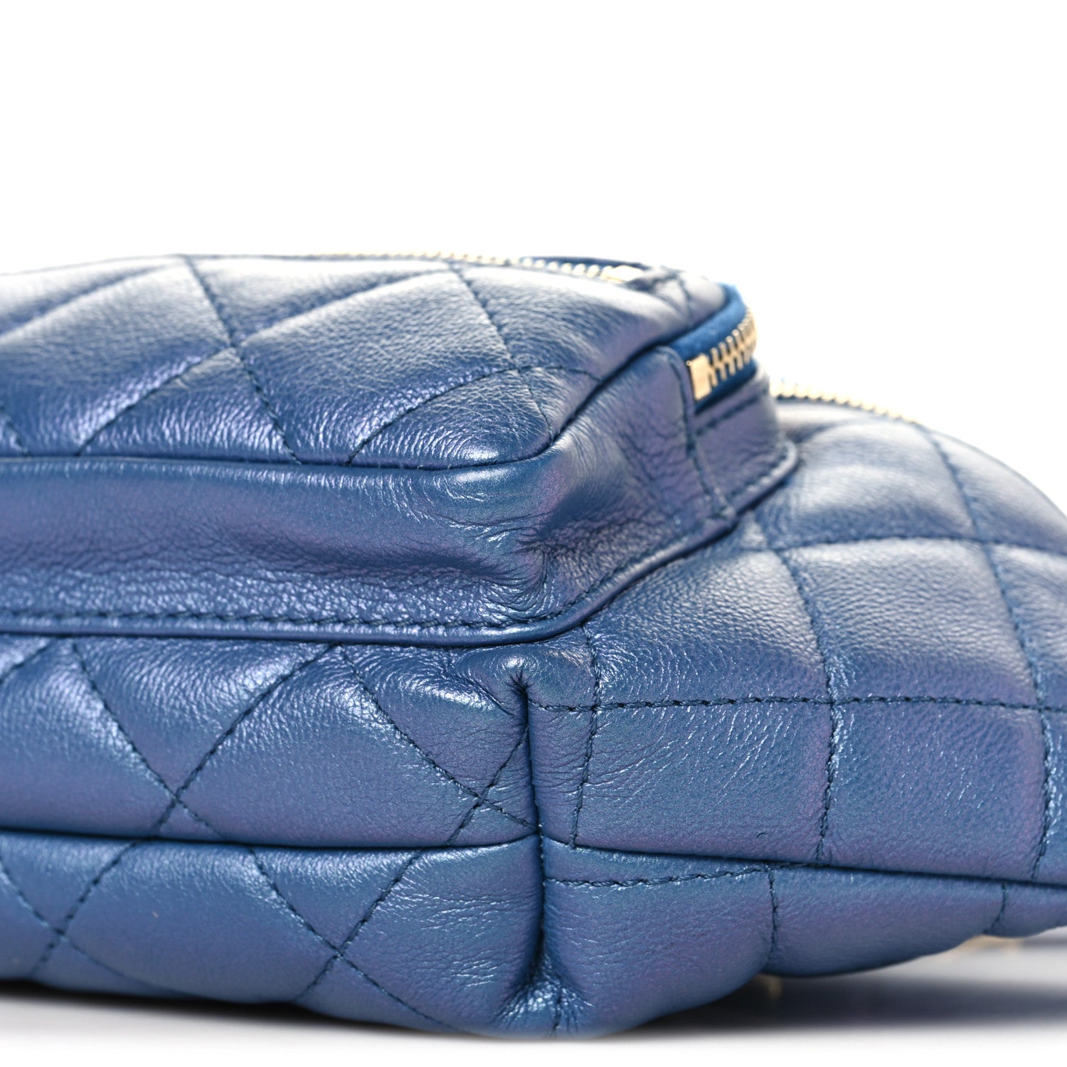 Chanel Iridescent Calfskin Quilted All About Waist Belt Bag Dark Blue 9 of 10