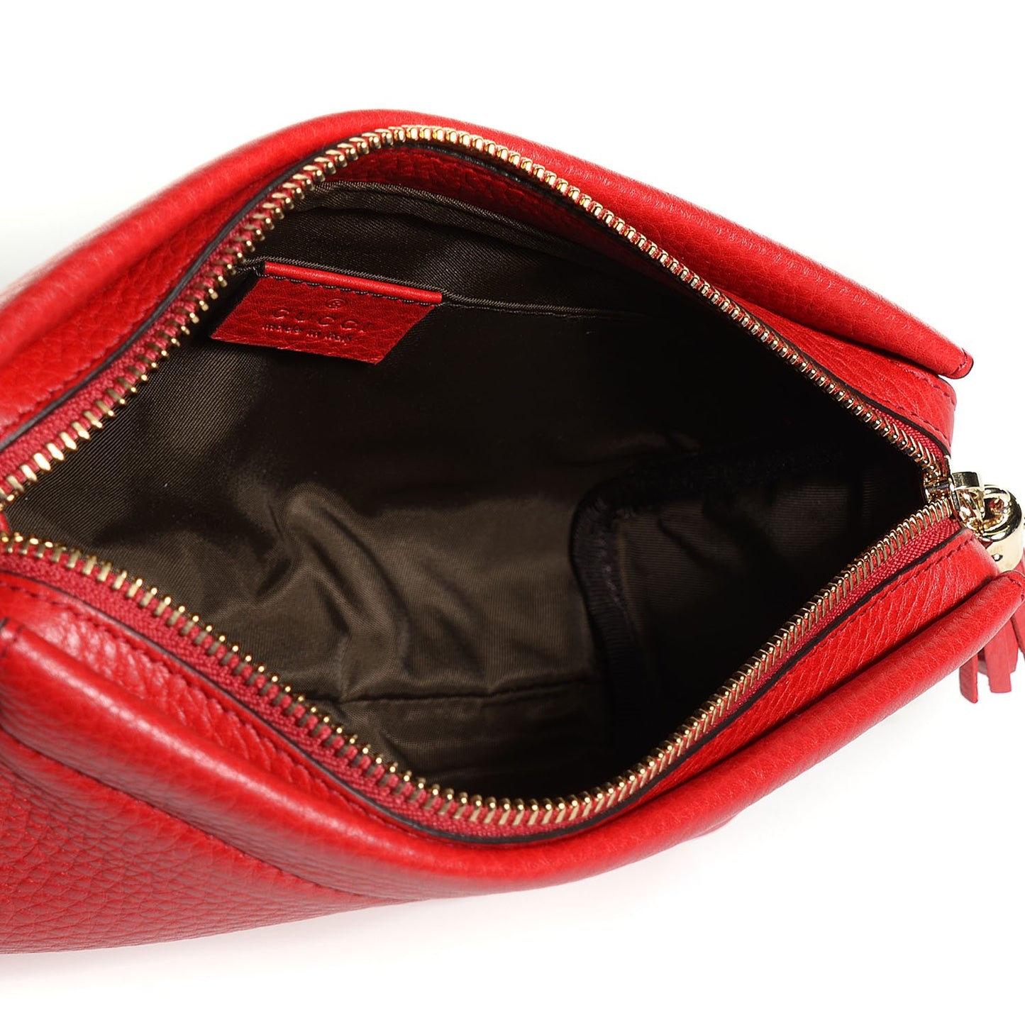 Pebbled Calfskin Soho Cosmetic Case Tabasco Red