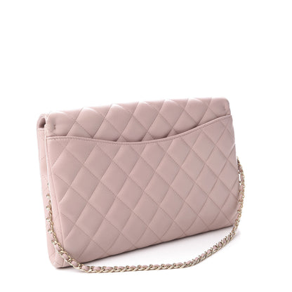 Chanel Lambskin Quilted Clutch With Chain Flap Light Pink 2 of 10