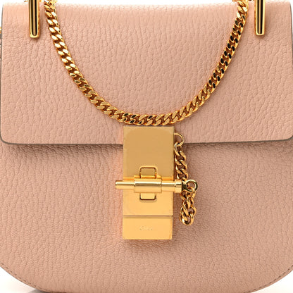 Chloe Grained Lambskin Mini Drew Shoulder Bag Cement Pink 7 of 9