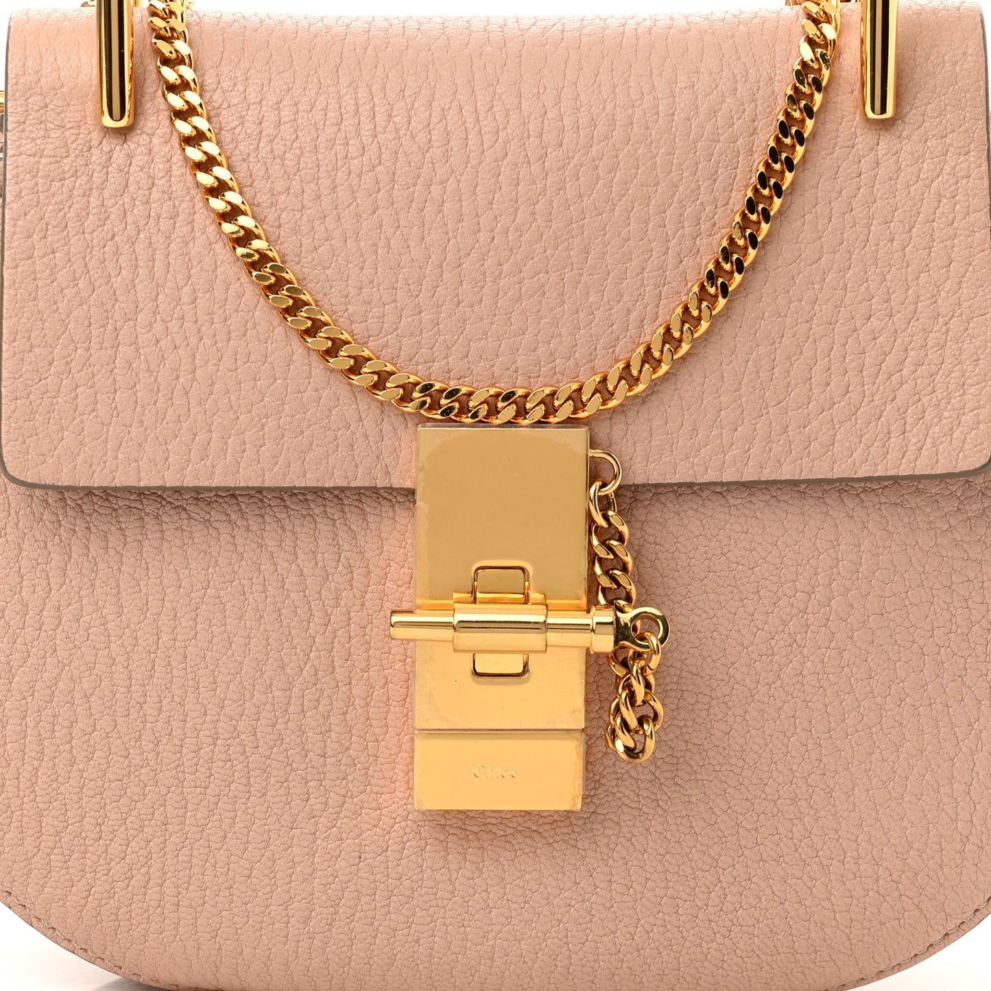 Grained Lambskin Mini Drew Shoulder Bag Cement Pink
