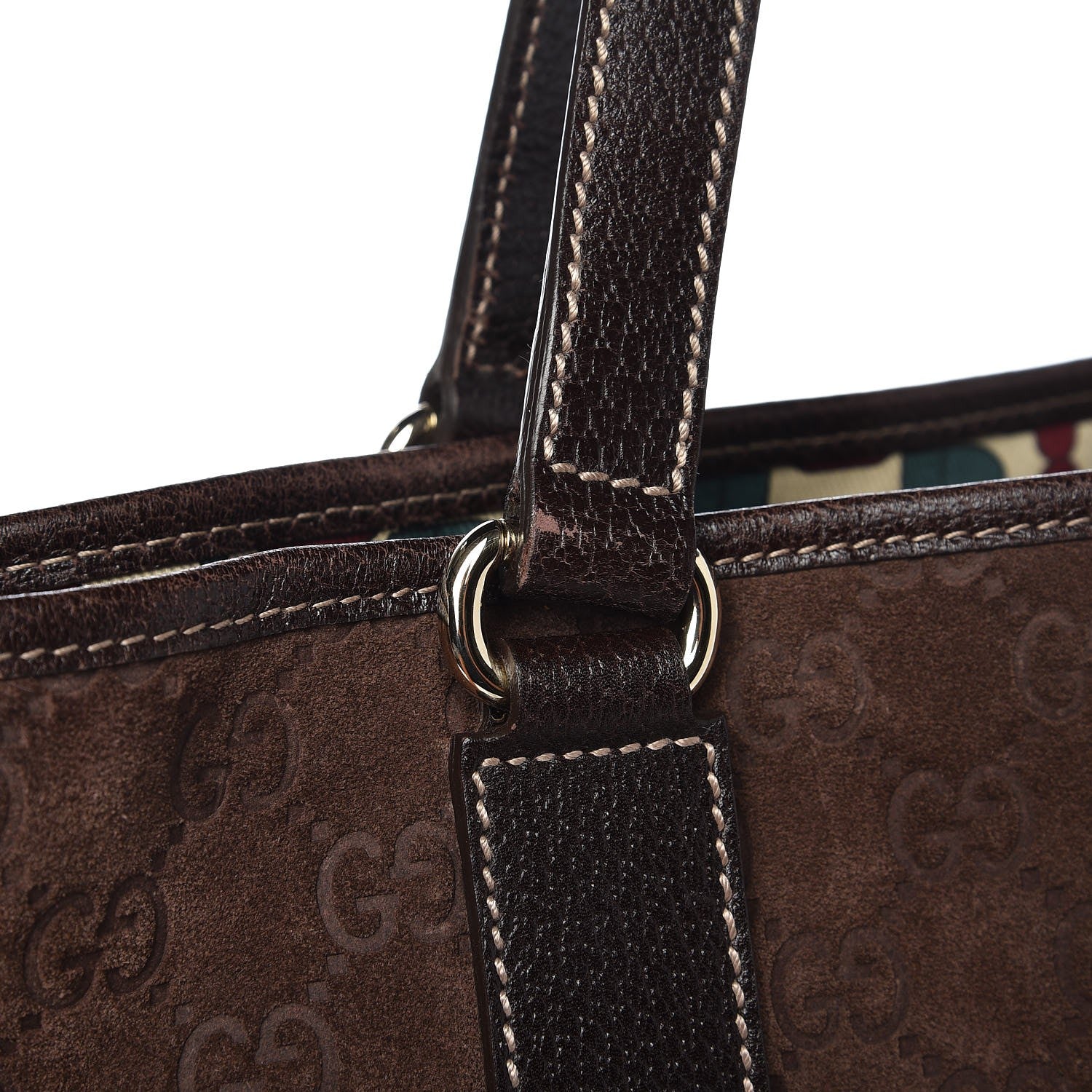 Gucci Guccissima Suede Charmy Tote Brown 8 of 10