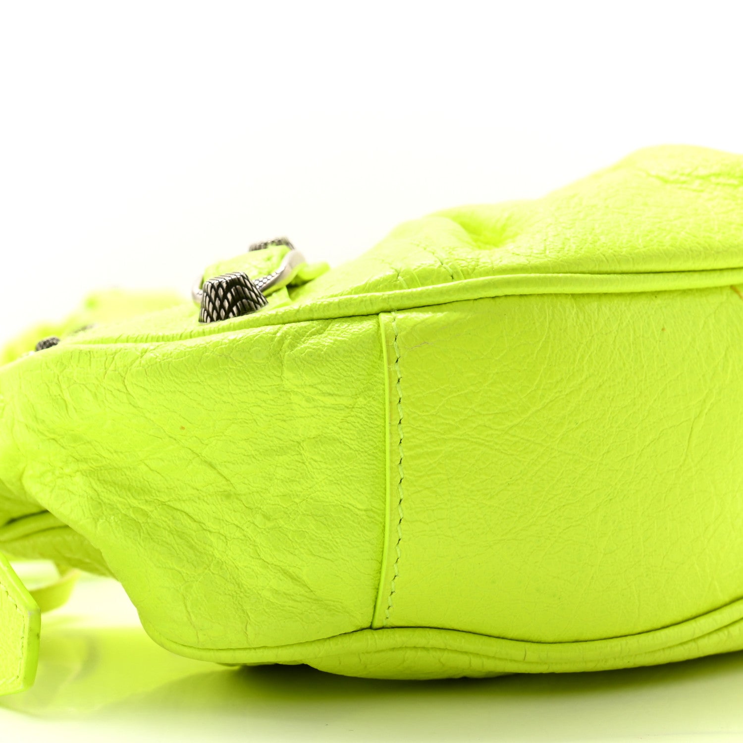 Balenciaga Agneau Arena Le Cagole Shoulder Bag XS Fluo Yellow 9 of 12