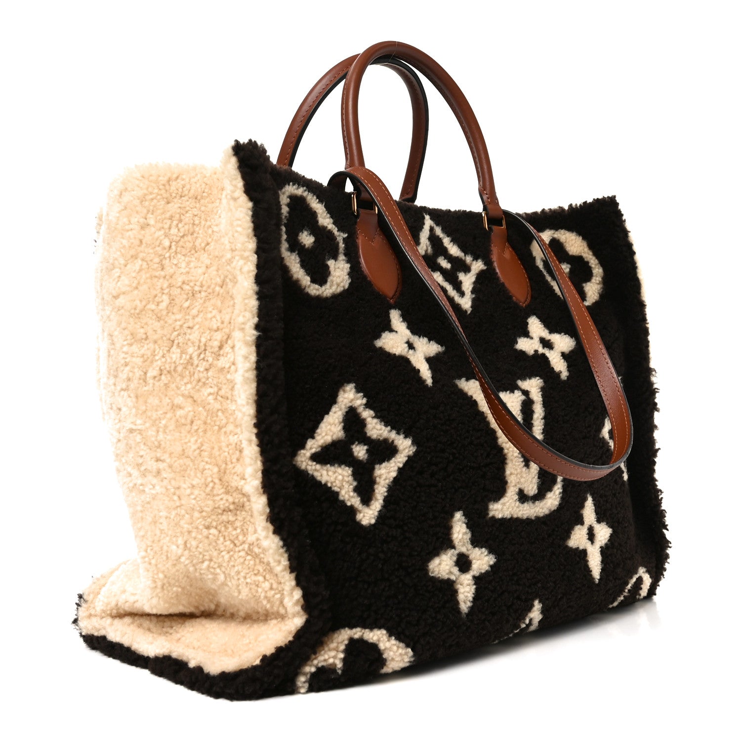 Louis Vuitton Shearling Monogram Giant Teddy Onthego GM Black White 2 of 8