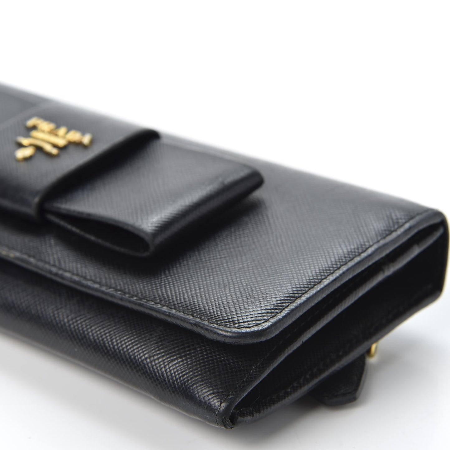 Saffiano Bow Continental Wallet Nero Black