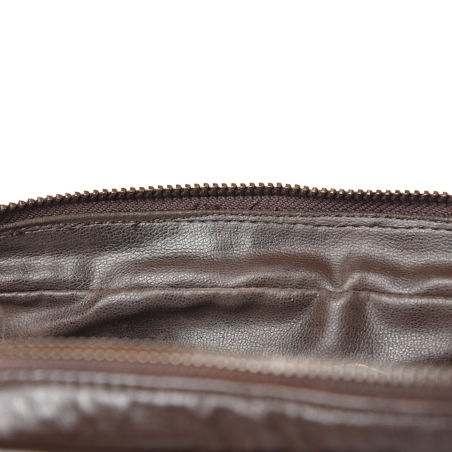 Lambskin Quilted Large Camera Case Brown