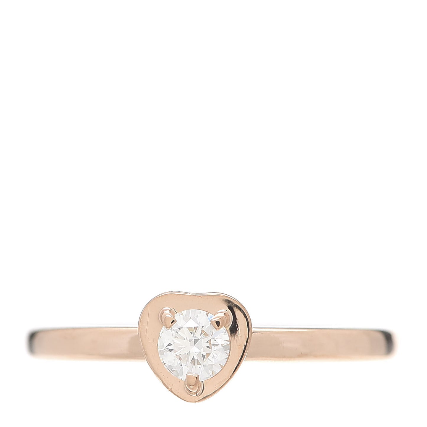 18K Pink Gold Diamond D'Amour Heart Ring 48 4.5