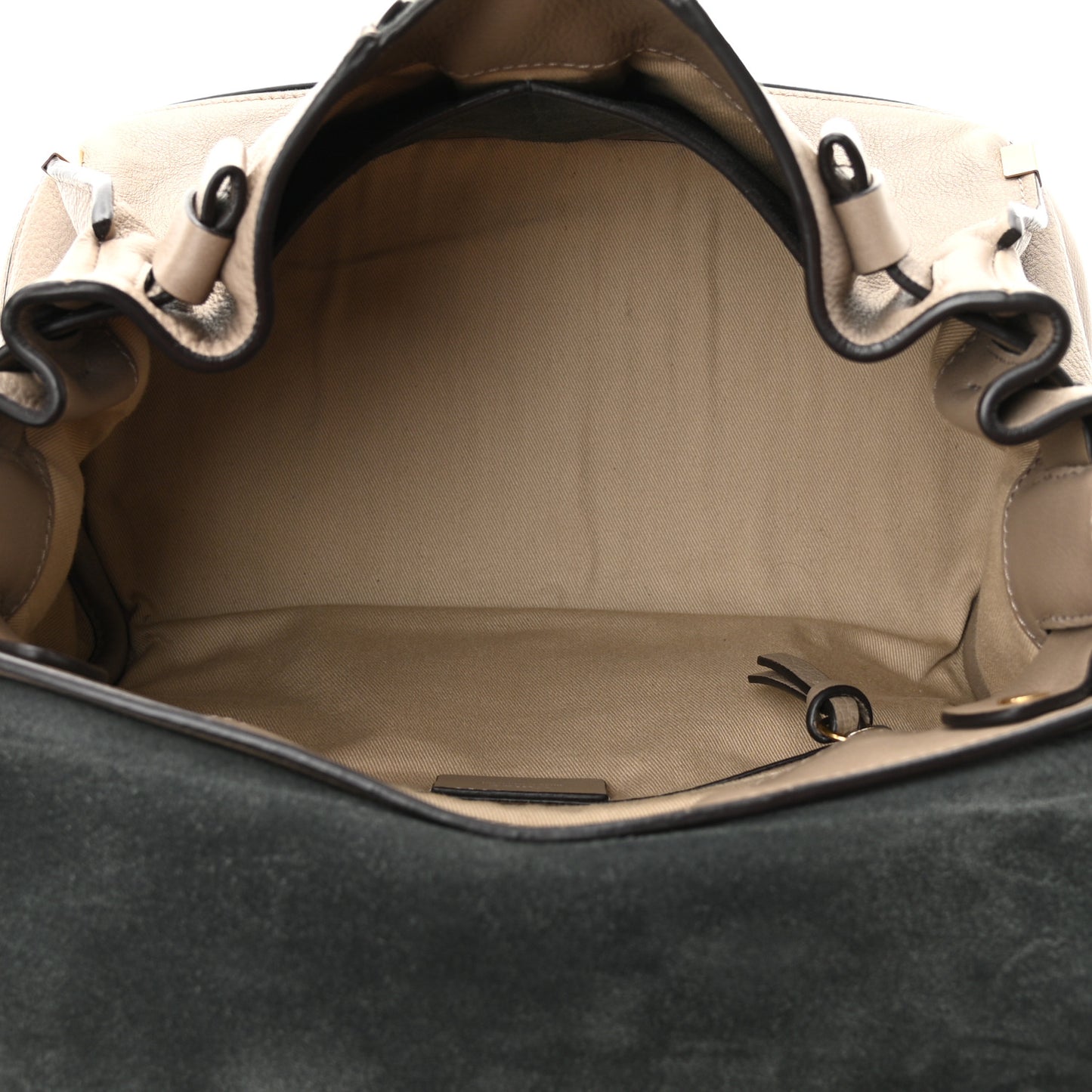 Suede Calfskin Small Owen Flap Bag Motty Grey