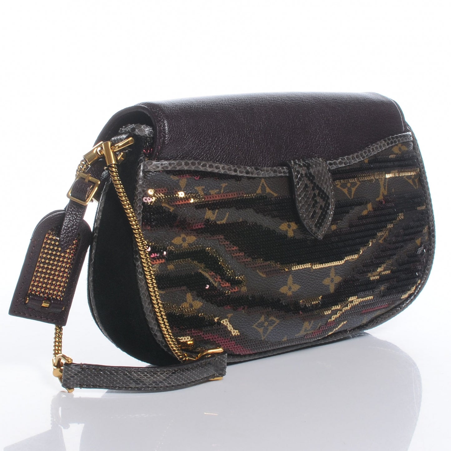 Monogram Savage Tiger Clutch Bordeaux