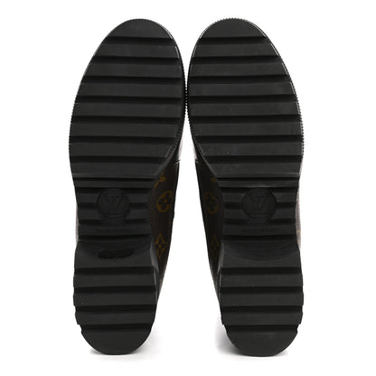Louis Vuitton Suede Calfskin Monogram Laureate Platform Desert Boots 41 Black 6 of 10