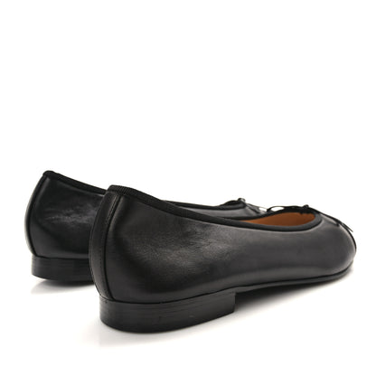 Chanel Lambskin Patent Cap Toe Ballerina Flats 39.5 Black 4 of 8