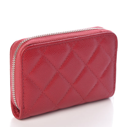 Chanel Caviar Quilted Zip Coin Purse Pink 3 of 7