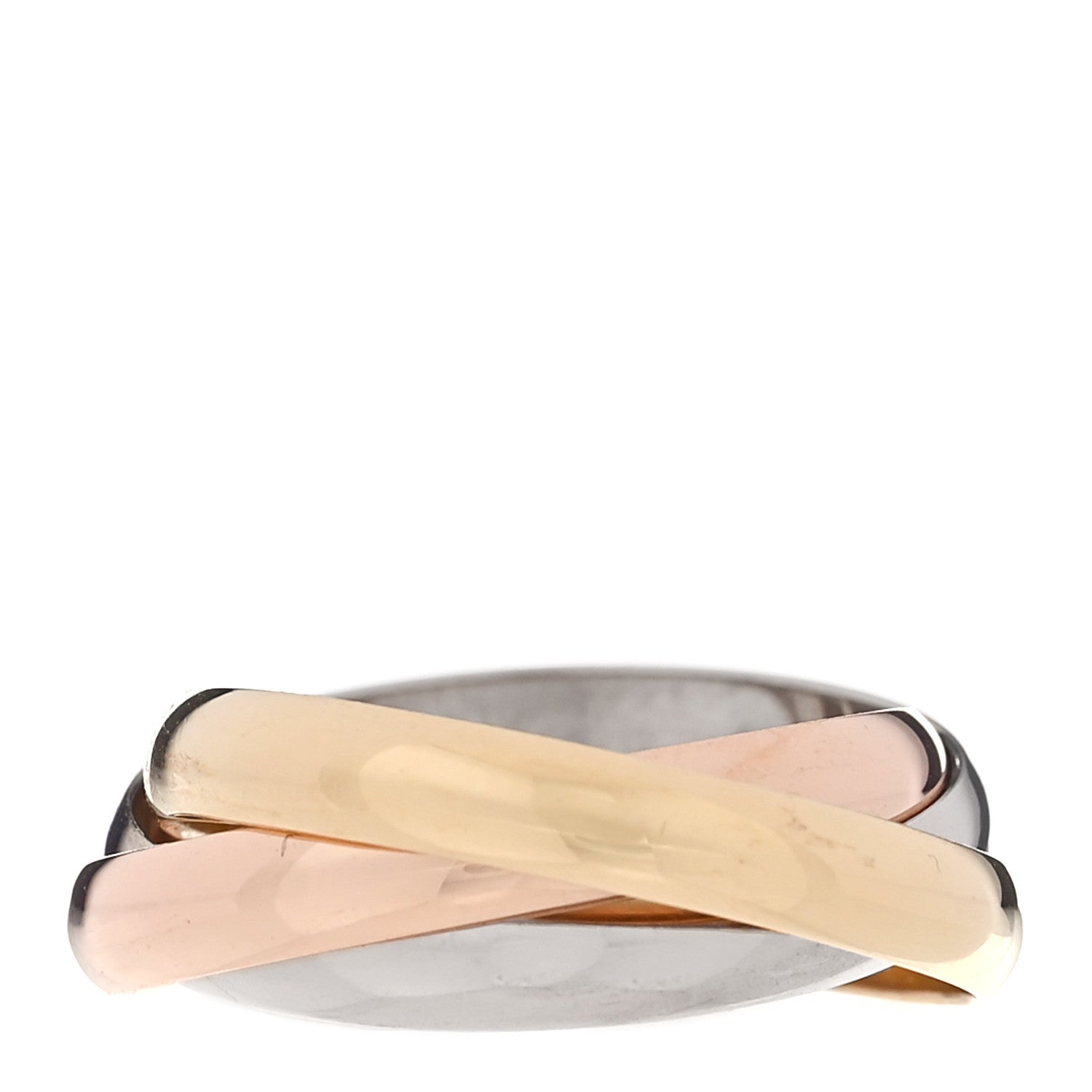 Cartier 18K Pink Yellow White Gold Classic Trinity Ring 50 5.25 3 of 5