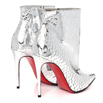 Christian Louboutin Specchio Martele So Kate 100 Ankle Boots 36.5 Silver 4 of 9