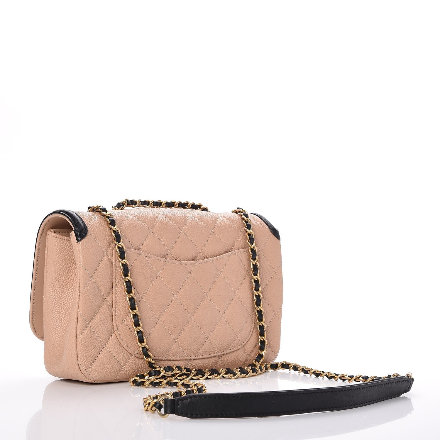 Chanel Caviar Quilted Small CC Filigree Flap Beige Black 3 of 7