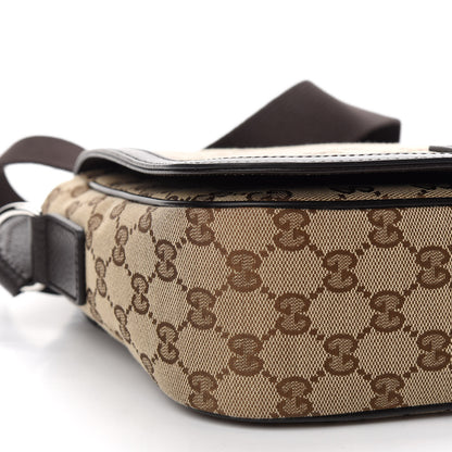 Gucci Monogram Flap Messenger Bag Beige Dark Brown 8 of 9
