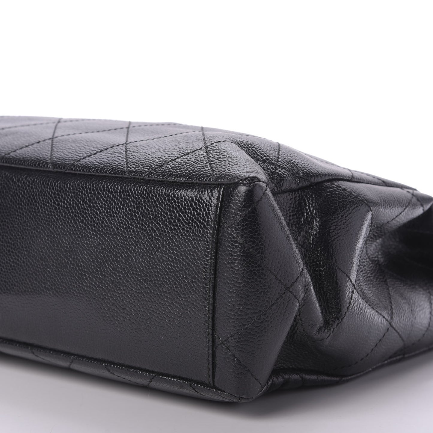 Caviar Quilted Single Flap Black