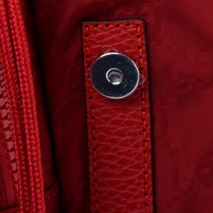 Gucci Nylon Monogram Dollar Calfskin Medium Light Double Buckle Backpack Vibrant Red 12 of 18