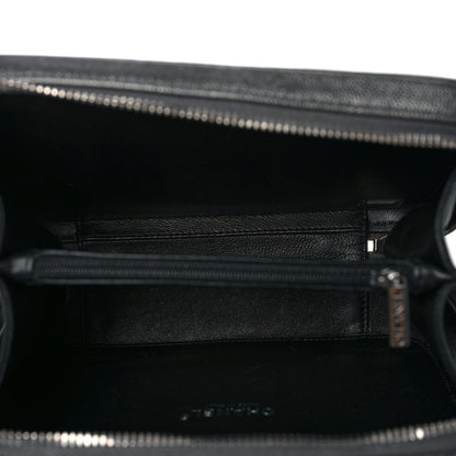 Chanel Metallic Caviar Quilted Medium CC Filigree Vanity Case Dark Silver 5 of 9