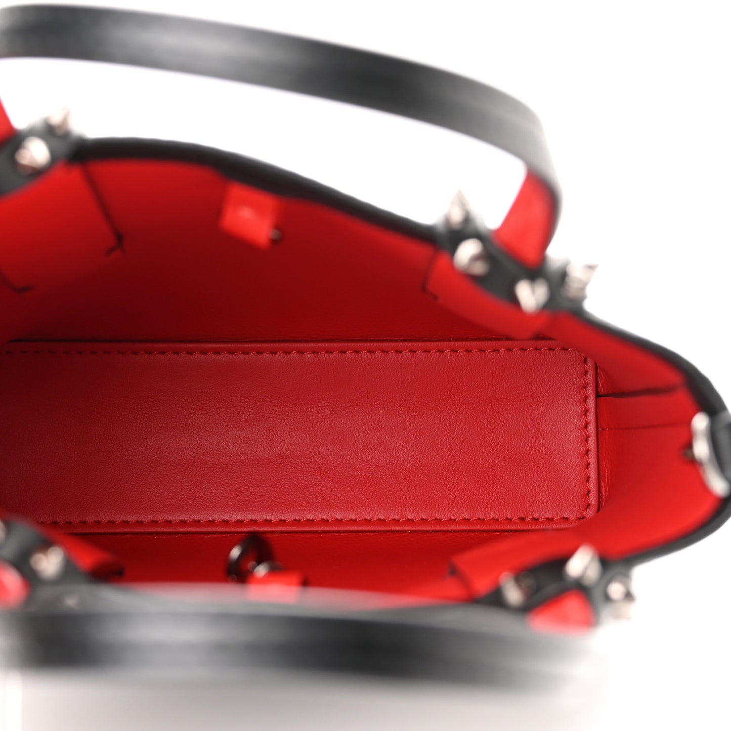 Calfskin Spikes Mini North South Cabata Tote Black