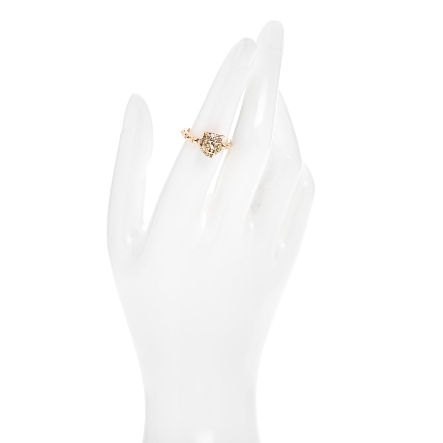 18K Yellow Gold Diamond Le Marché Des Merveilles Feline Ring 52 6