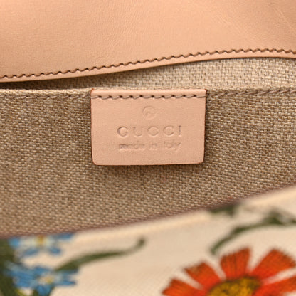 Gucci Canvas Flora Floral Horsebit Chain Clutch 5 of 15