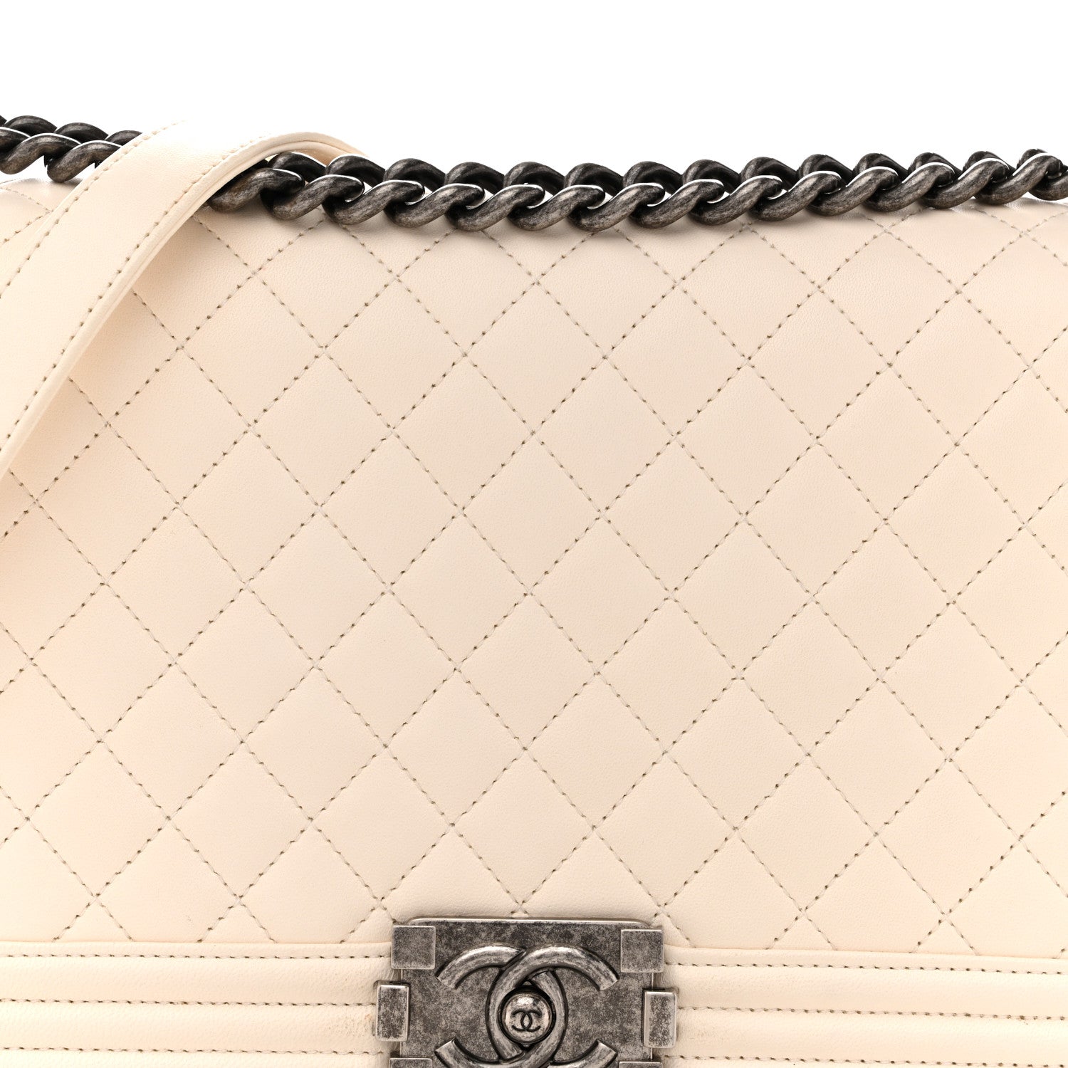 Chanel Calfskin Quilted New Medium Boy Flap White 8 of 10
