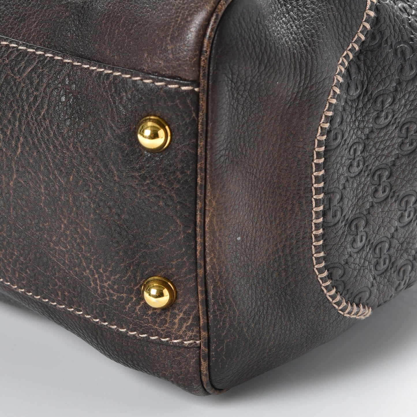 Guccissima Large New Pelham Shoulder Bag Dark Brown