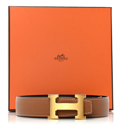 Hermes Swift Togo 32mm H Belt 80 Black Gold 7 of 7
