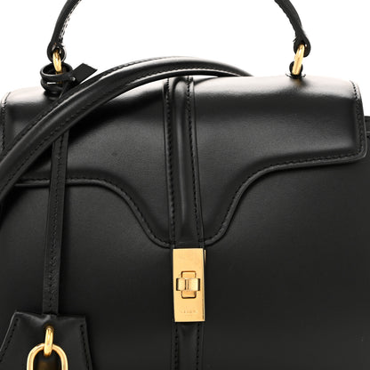 Celine Satinated Calfskin Mini 16 Top Handle Bag Black 11 of 16