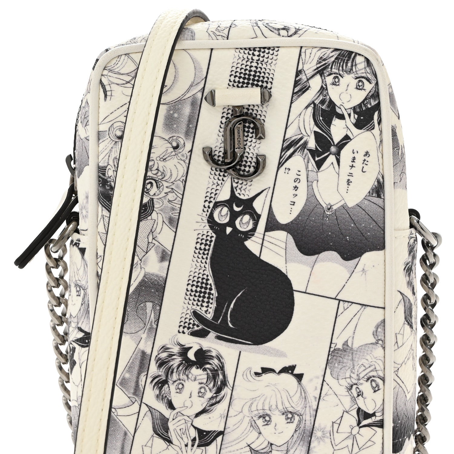 Jimmy Choo X SAILOR MOON Coated Canvas Printed Varenne Phone Case Black White Ultra Black 7 of 10