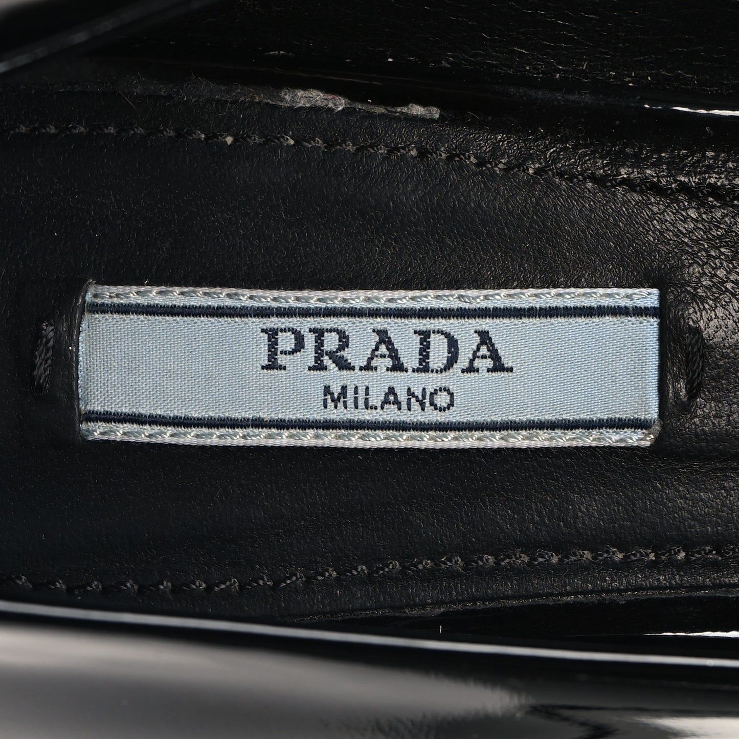Patent Metal Triangle Logo 50mm Loafers 38.5 Black