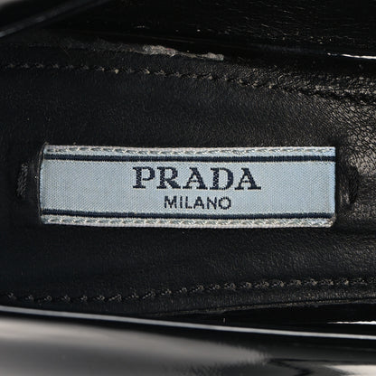Prada Patent Metal Triangle Logo 50mm Loafers 38.5 Black 8 of 8