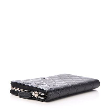 Chanel Caviar Quilted Large Gusset Zip Around Wallet Black 3 of 7