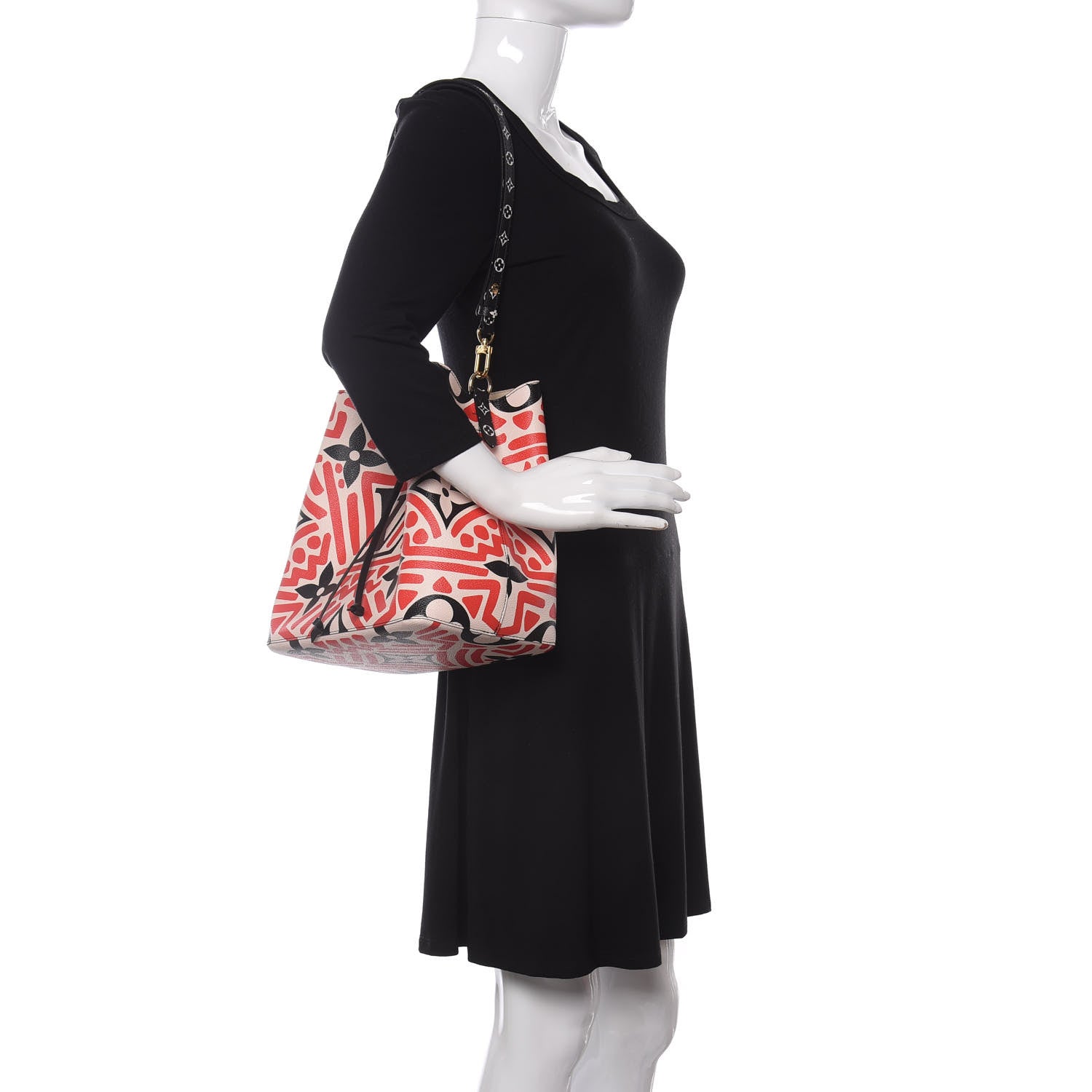 Louis Vuitton Monogram Giant Crafty NeoNoe MM Creme Rouge Black 2 of 10