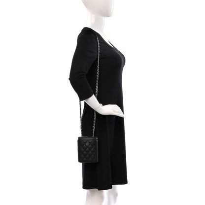 Chanel Caviar Quilted Small Vertical Coco Beauty Vanity Case With Chain Black 2 of 10