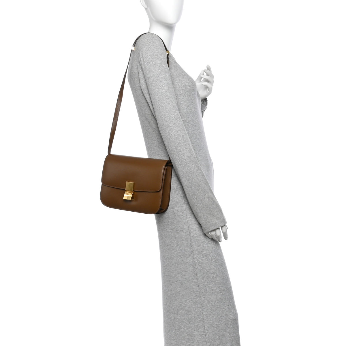 Celine Box Calfskin Medium Classic Box Flap Bag Camel 2 of 10