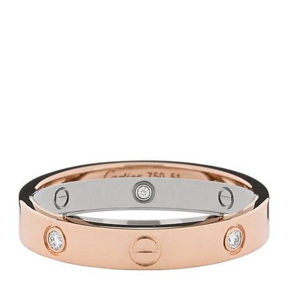Cartier 18K Pink White Gold 6 Diamond LOVE Ring 51 5.75 1 of 4