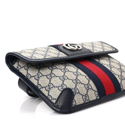 Gucci GG Supreme Monogram Web Small Ophidia Belt Bag 90 36 Beige Navy 7 of 8