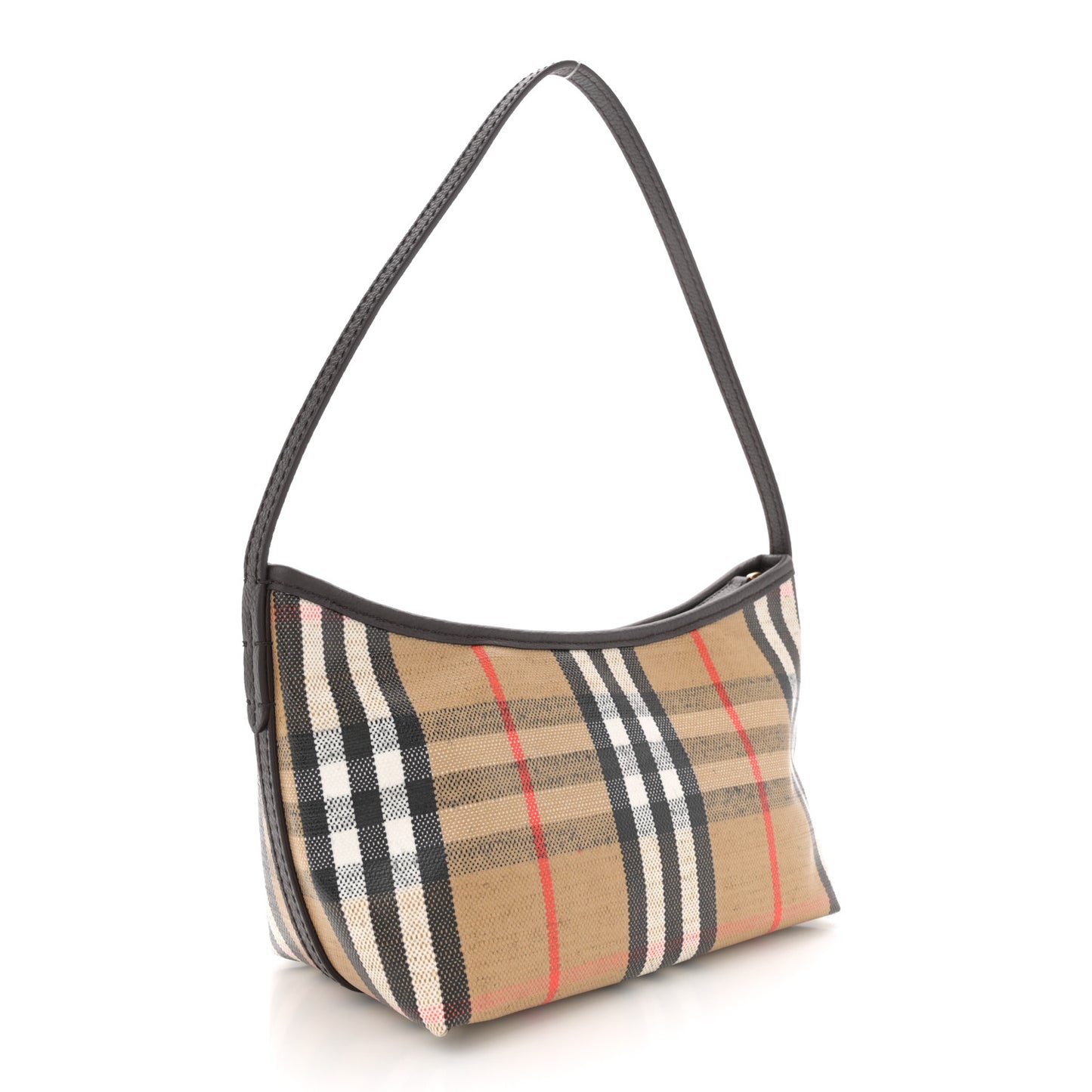 Coated Canvas Vintage Check Calfskin Mini Highlands Shoulder Bag Sand
