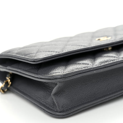Chanel Caviar Quilted Wallet on Chain WOC Grey 8 of 10