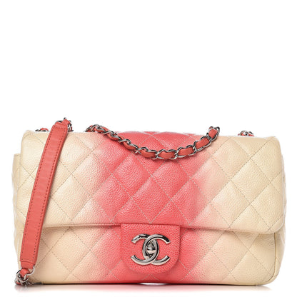 Chanel Caviar Quilted Ombre Medium Single Flap White Rose Pink 1 of 8