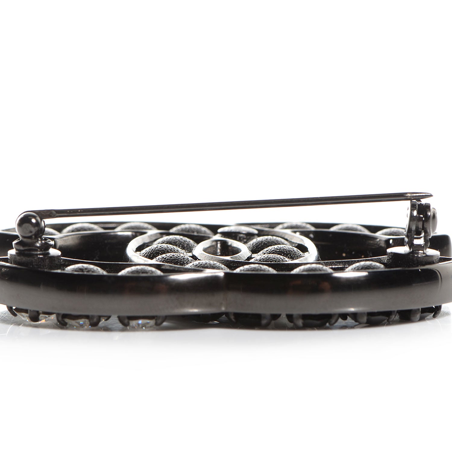Chanel Crystal CC Brooch Black 4 of 6