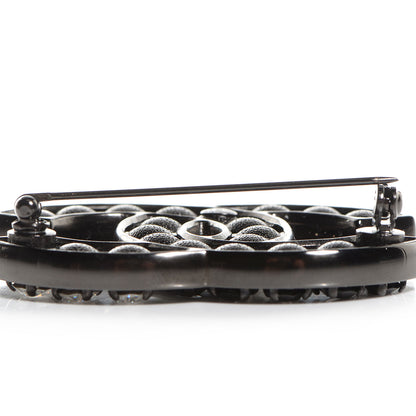 Chanel Crystal CC Brooch Black 4 of 6