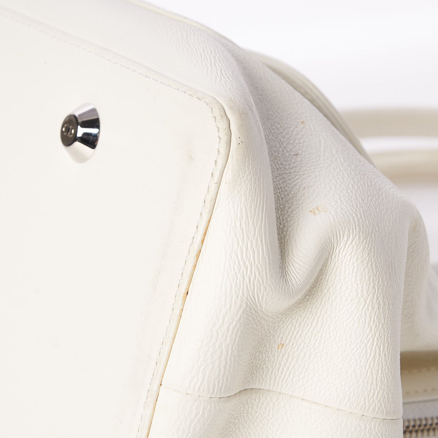 Calfskin Frame Satchel White