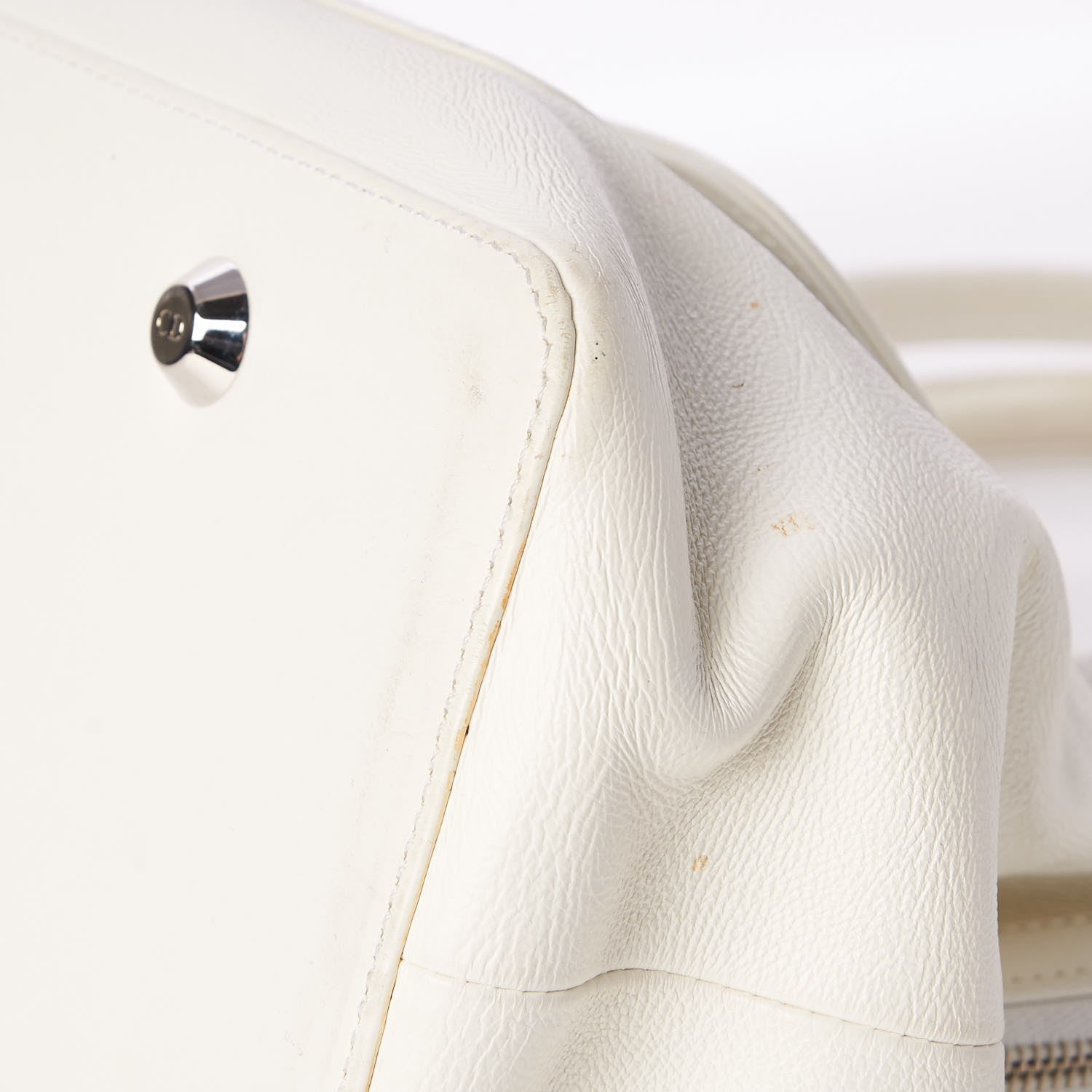 Christian Dior Calfskin Frame Satchel White 16 of 20