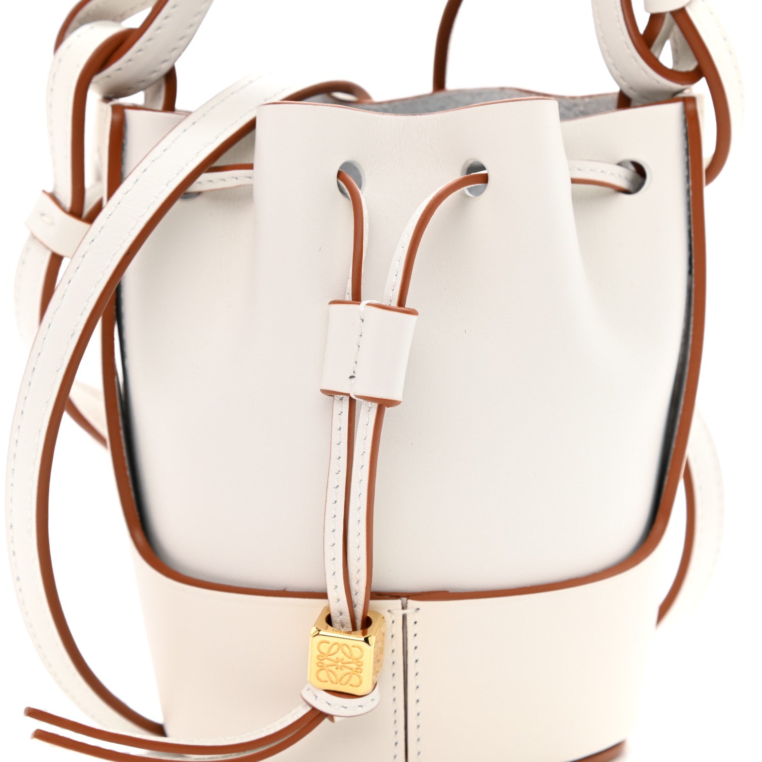 Loewe Calfskin Nano Balloon Bucket Bag Soft White 8 of 9