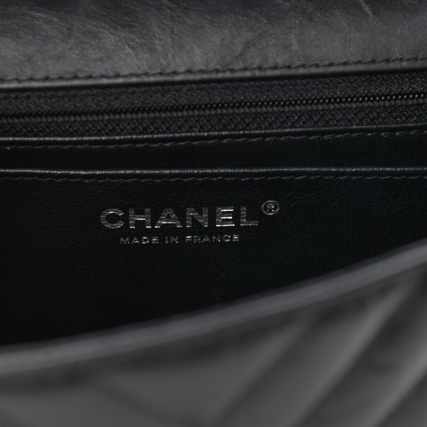 Aged Calfskin Chevron Quilted 2.55 Reissue Mini Flap So Black